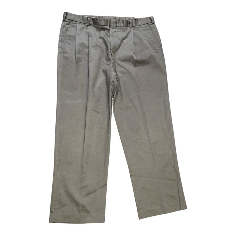 Lands end men’s khaki pants pleated size 40 beige business casual work wear